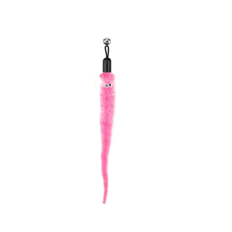 Cat Feather Toy Accessories False Mouse Worm Toy with Bell Kitten Cat Toys Interactive Replacement Refill Foam Ball Training