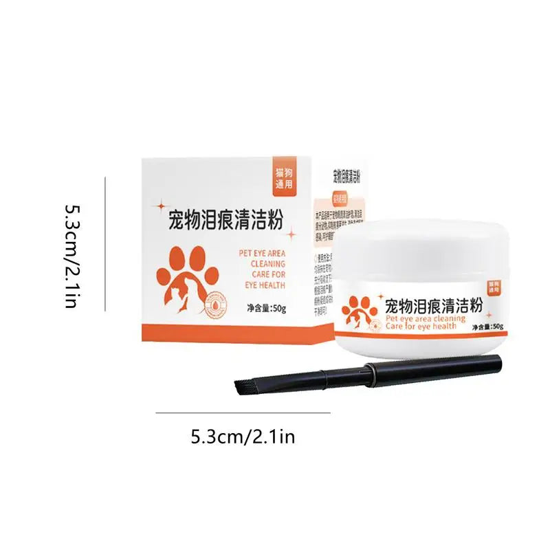 Dog Eye Tear Stain Powder 50g Mild Tear Stain Remover With Brush Pet Eye Cleaning Dogs Cats Health Supplies For Pet Shelter Home