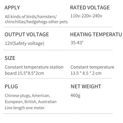 5W Bird Perches Heating Bird Perch Platform Safe Bird Perch Standing Warmer Pet Heated Toy For Birds Parrot Hamsters Chinchillas