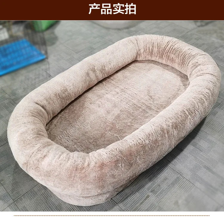 Dog bed for humans Short plush for large people, dog bed Adult kennel Removable pet nest