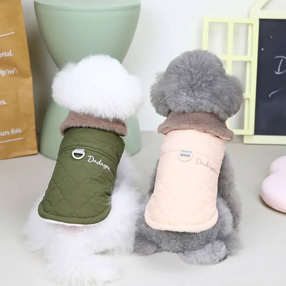 Winter Warm Fur Collar Dog Jacket Windproof & Waterproof Dog Clothes for Small Dogs Puppy Vest Chihuahua Yorkie Coat Pet Costume