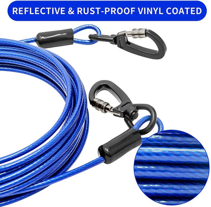 Double-headed Dog Tie Out Cable Leash, Long Steel Wire Rope, Outdoor Dogs Straps, Adjustable Running Rope Supplies