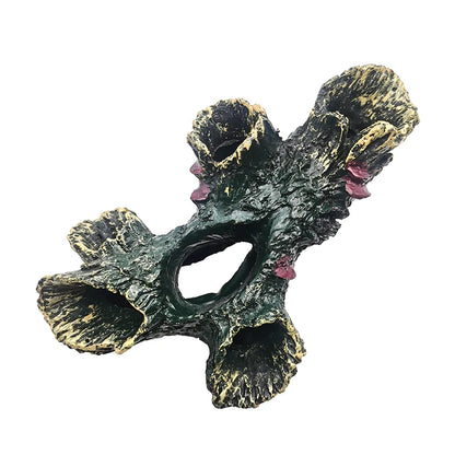 Artificial Aquarium Decoration Resin Tree Root Aquatic Fish Tank Ornament Decor Tree Hole Crystal Shrimp Dodge Breeding House