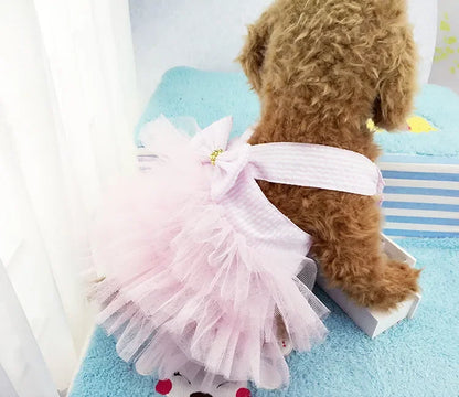 10PCS Pets Accessaries Dogs Cats Princess Flower Lace Dress For Pet Wedding Party Spring Summer small Teddy girl ropa para perro