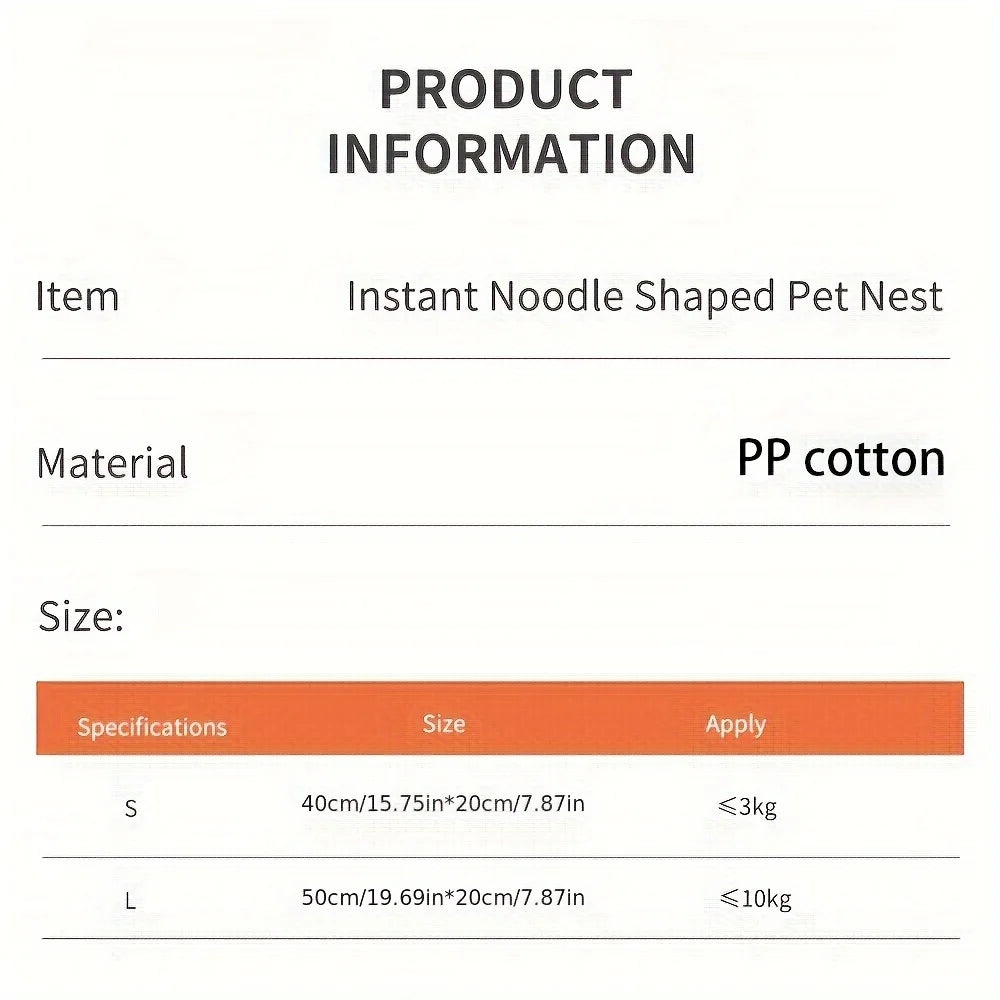 Pet Dog Cat House Kennel Super Large Instant Noodle Warm Dog Cat Nest Beds Cushion Udon Cup Noodle Pet Bed Cozy Nest