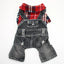 Black Dog Denim Jumpsuit Plaid Shirt Overalls for Dogs, Spring Clothes for Small Dogs Puppy Yorkie Jeans Jacket Pet Apparel