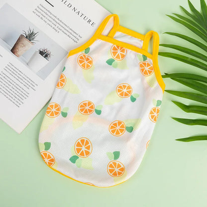 XS-XXL Ultra Thin Dog Cooling Vest Breathable Clothes Pet Clothes for Small Dogs Cute Fruit Print Summer Puppy Cat Cheap T-shirt