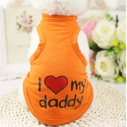 Cute Paw Printed Heart Love Design Small Dog Vest Clothes Summer Spring TShirts For Dogs Costume Puppy Dog Accessories Chihuahua