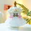 Sweet Princess Female Puppy Summer Clothes Wedding Party Dress for Dogs White Lace French Bulldog Small Medium Pet Cat Clothing