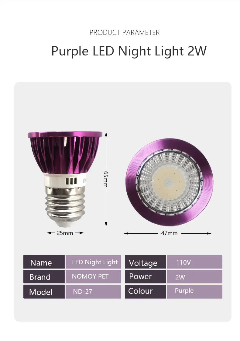 Reptile 110/220V Night Lamp Imitation Moonlight Light Night Sleep Lighting Lamp for Turtle Lizard Snake Reptile Amphibian