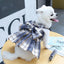 Puppy Dog Adjustable Harness Pet Plaid Skirt Cat Dog Vest Type Traction Clothes Small Dog Party Birthday Wedding Bowknot Dress