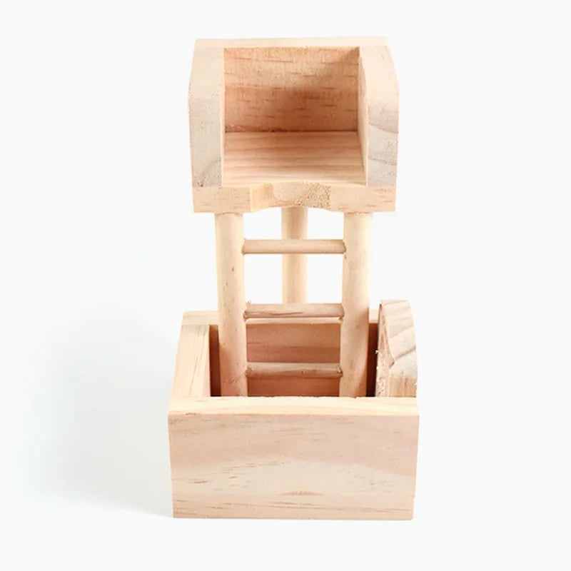 Hamster Natural Wooden House Hamster Climbing Toy Small Pet Toys for Hamster Squirrel Guinea Pig Rat Small Animals Accessories