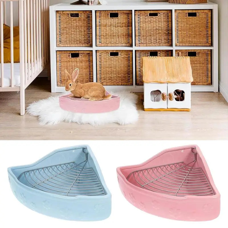 Bunny Corner Toilet Box Corner Bunny Cage Litter Box Triangular Design Potty Accessory For Chinchilla Hedgehog Ferret Hamster