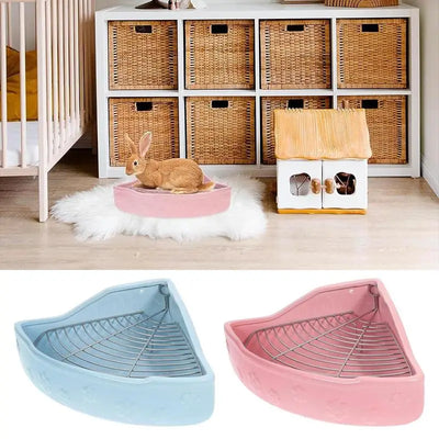 Bunny Corner Toilet Box Corner Bunny Cage Litter Box Triangular Design Potty Accessory For Chinchilla Hedgehog Ferret Hamster