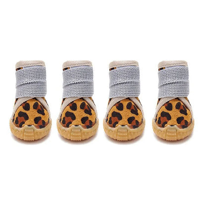 Pet Shoes Waterproof Non Slip Puppy Snow Booties for Small Dogs Chihuahua Boots for Winter Tiny Cat Shoes for Cold Weather 4pcs