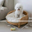 Japanese ins natural rattan dog cat pet bed teddy kennel princess bed summer removable cage
