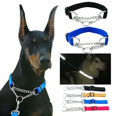Professional Training Collar For A Hunting Dog Large Stainless Metal Dog Training Chain Strap Pitbull Dog Training Accessories