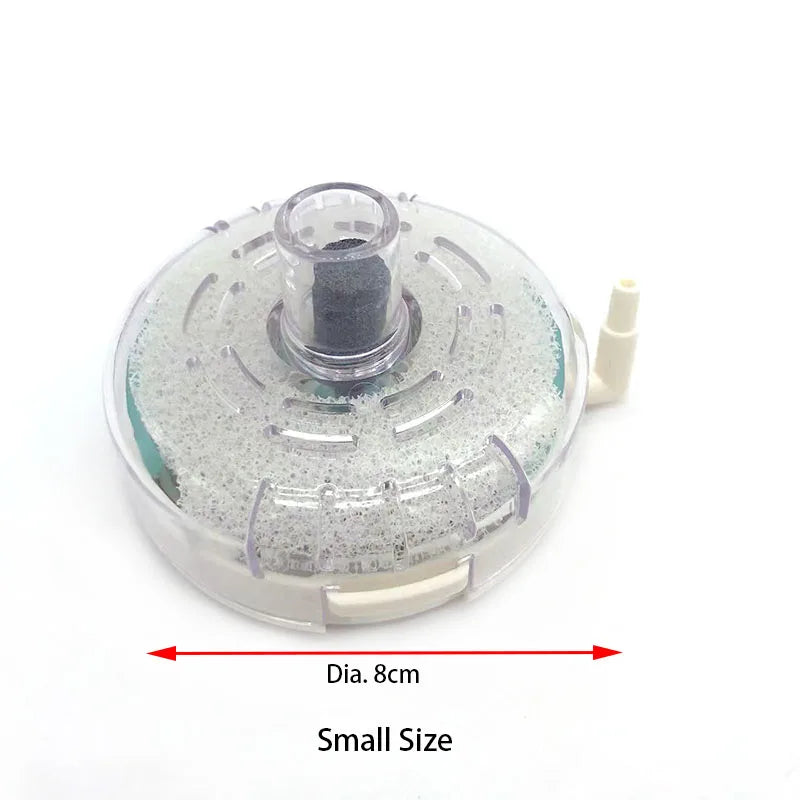 Round Aquarium Fish Tank Filter Transparent Biochemical Sponge Filter Aquarium Water biological Filter Submersible Water Pump