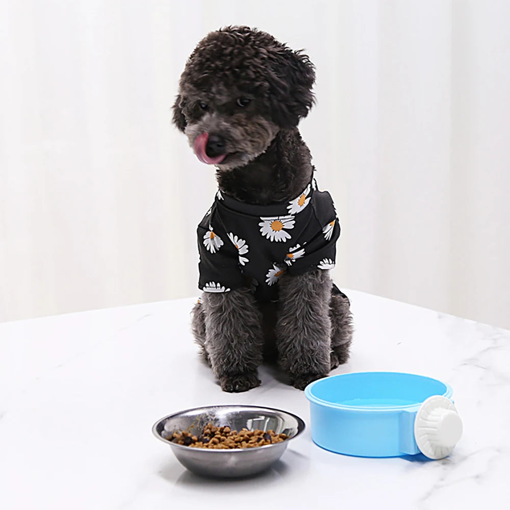 Pet Bowl Can Hang Stationary Dog Cage Bowls Stainless Steel Dog Cat Hanging Bowls Feeding Container for Small Dogs Accessorie