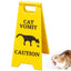Cat Dog Vomit Caution Sign Funny Creative Dog Cat Vomit Caution Sign 3D Printed Yard Sign Cat Dog Vomit Warning Sign Board