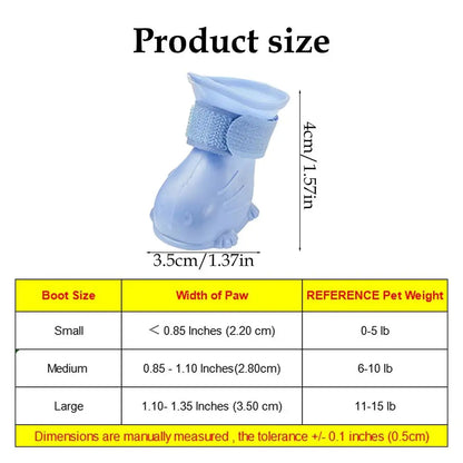 Winter Boots For Dogs Paw Protectors Anti-Slip Dog Boot Snow Shoes Adjustable Soft Dog Winter Boots 4pcs Puppy Shoes For Small
