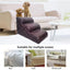 Pet Steps Dog Stairs Puppy Ladders Dog Furniture Non-Slip 3 Steps Dog Stairs Soft Leather Cover Bed Stairs Pet Cats Bed Steps
