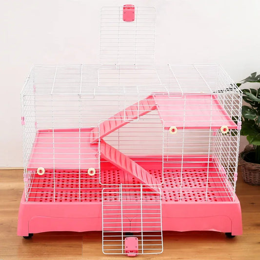 New Products Metal Wire Indoor Home Use Pet Rabbit Cage with Plastic Matting Cheap Pet Cage With Tray
