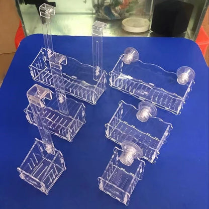 Hanging Fish Tank Crystal Acrylic Pot Polka Aquarium Decoration Water Planting Cylinder Cup Feeding Accessories with SuctionCup