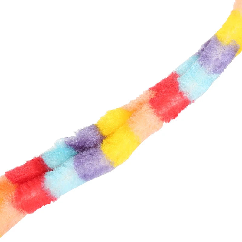 Rainbow Caterpillar Teaser Cat Stick Feather Top Durable Bite Resistant Pet Cat Toy Interactive Lightweight Handle Kitten Tools