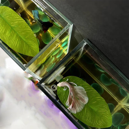 1Pc Artificial Aquarium Leaf Plants Decoration Betta Fish Rest Spawning Ornamental Plant Betta Fish Play Relax Hide Leaf Hammock