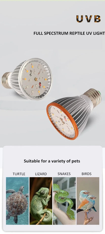 UVA + UVB Reptile Light Full Specstrum 5.0 10.0 Bulb LED UV Lamp for Turtle Lizard Snake Heater Bulb Terrarium Lamp 육지거북