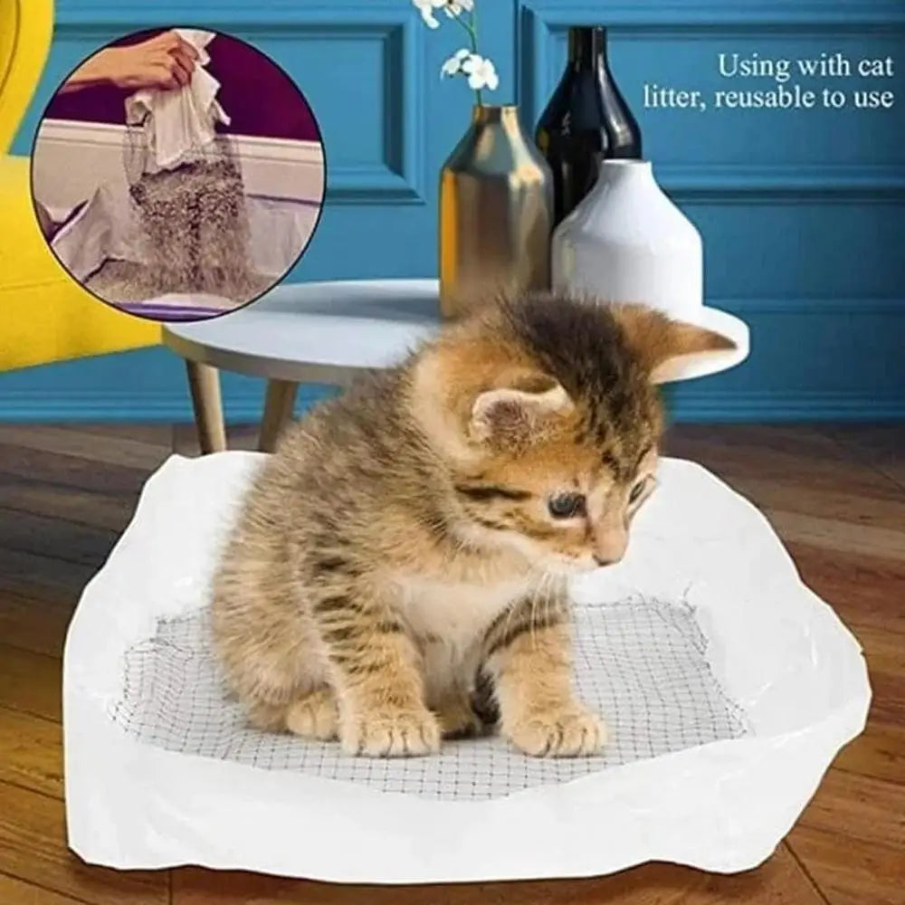 Durable Cat Litter Bags Liners 10Pcs Reusable Cat Litter Liners Bag Pet Hygienic Litter Box Liner Pet Cat Excrement Liners