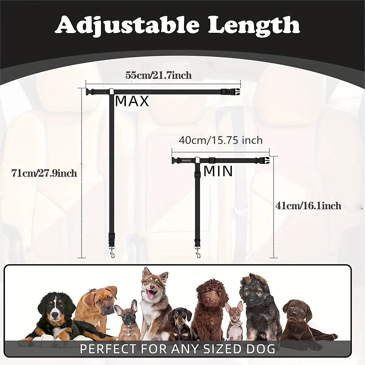 Ring Dog Car Seat Belt Durable Nylon Dog Seat Belt For Small Large Dogs Adjustable Lead Puppy Travel Car Safety Rope