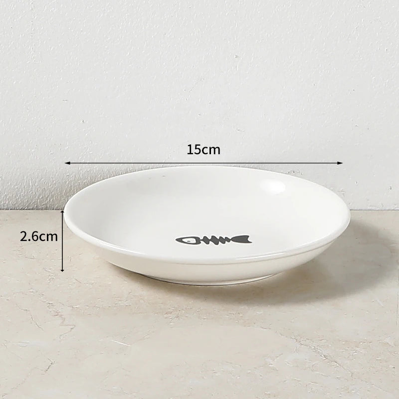 Pet Ceramic Bowl Nordic Cat Ceramic Cat Food Rack Canned High Foot Snack Plate Anti-Cervical Reinforcement Dog Bowl For Pets