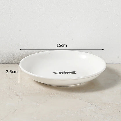 Pet Ceramic Bowl Nordic Cat Ceramic Cat Food Rack Canned High Foot Snack Plate Anti-Cervical Reinforcement Dog Bowl For Pets