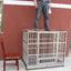 Dog cage, stainless steel square tube  Large bold  Folding square tube metal dog cage with tray Enough cage