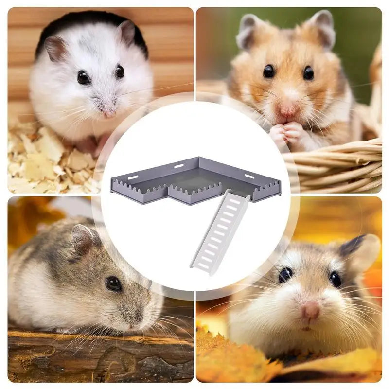 Hamster Platform With Ladder Safe PVC Play Gym With Ladder Pet Supplies Small Animal Habitat Decor For Hamsters Hedgehogs