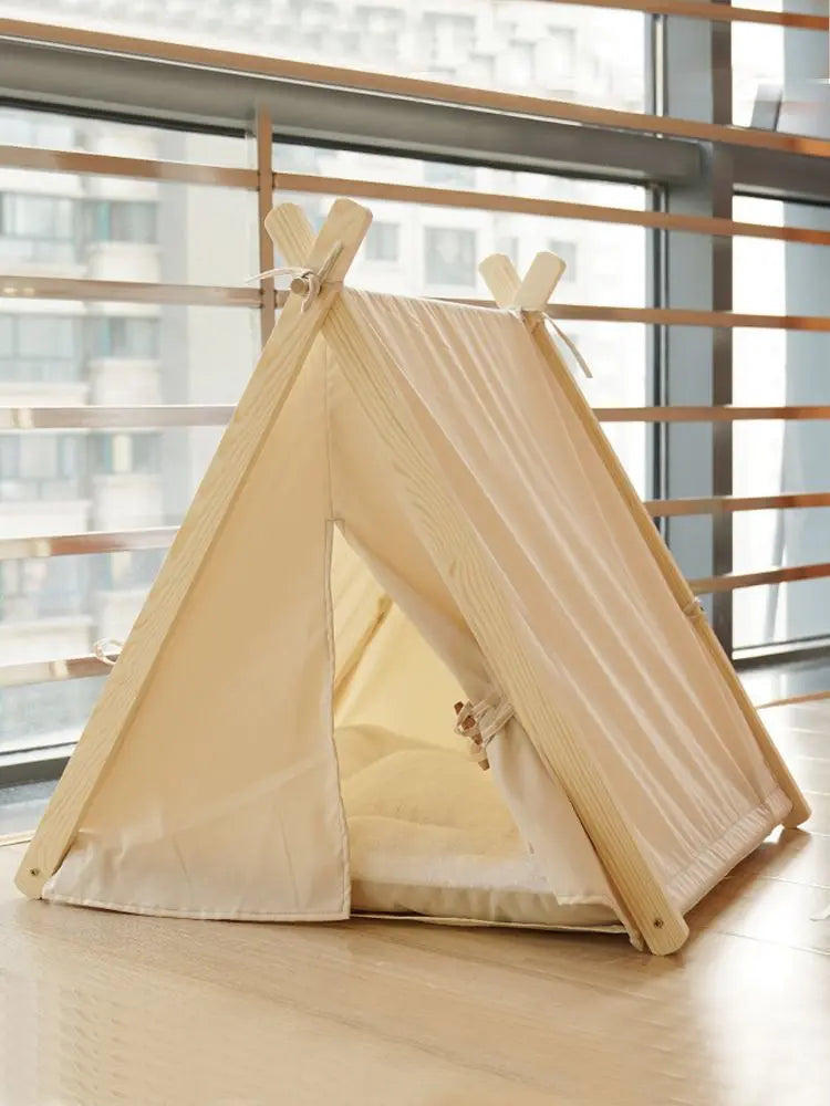 Pet Tent Cat Kennel Available in All Seasons Dog Tent with Thick Cushion Portable Removable Washable Closed
