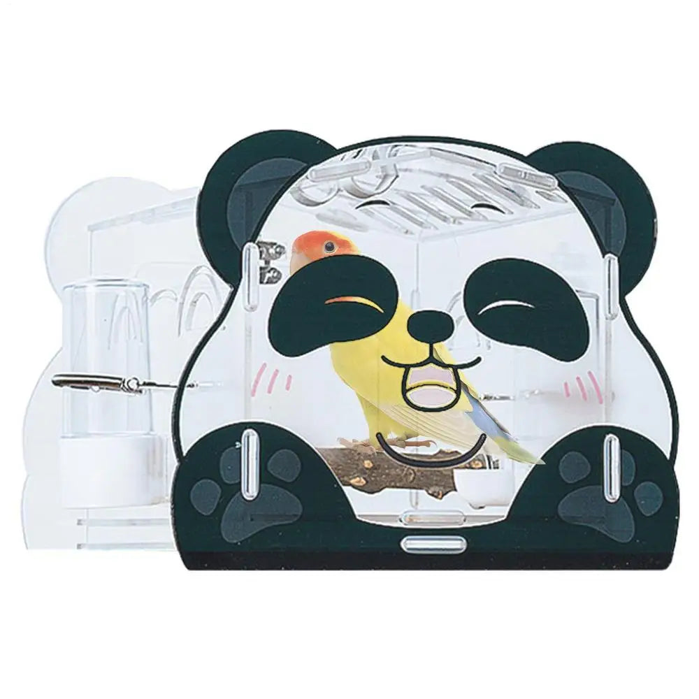 Portable Parrot Carrier Backpack For Bird Travel Cage With Wood Standing Perch Small Pet Transparent Space Capsule