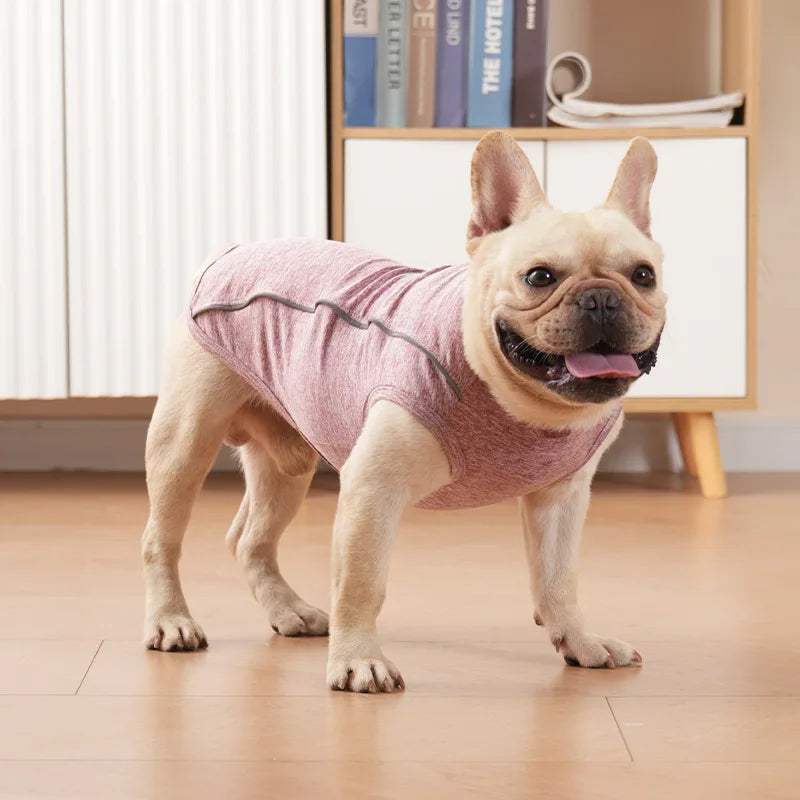 Reflective Dog Shirt Soft Polyester Tee Puppy Vest Spring Clothes for Small Medium Large Dogs French Bulldog T Shirt Pet Apparel