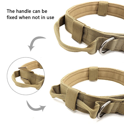 Durable Tactical Dog Collar Military Bungee Leash Set Nylon Walking Training Pet Collar for Medium Large Dogs German Shepard