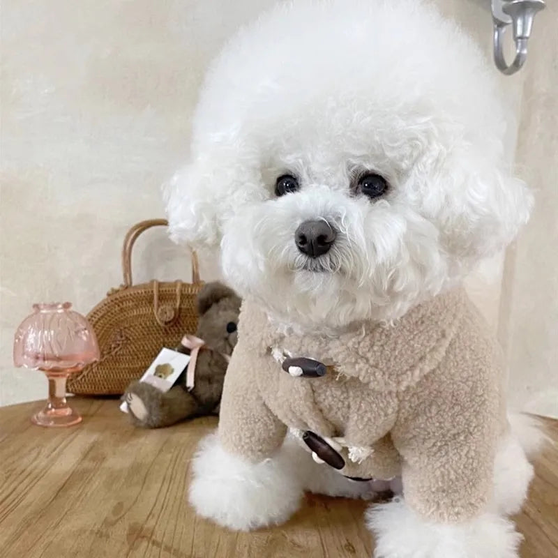 Dog Coat Winter Pet Jacket Button Warm Dog Clothes Chihuahua Bichon Clothing Girls Dog Costume Cat Clothing Puppy Sweatshirt