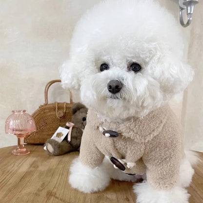 Dog Coat Winter Pet Jacket Button Warm Dog Clothes Chihuahua Bichon Clothing Girls Dog Costume Cat Clothing Puppy Sweatshirt