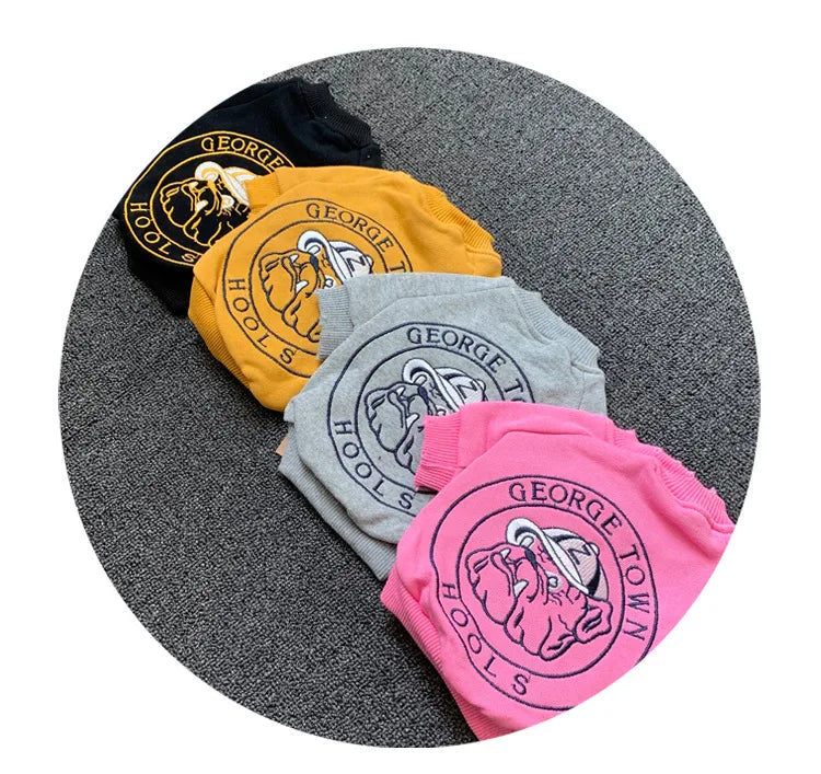 Dog Costume  Pet Clothes Crew Neck Korean Version Spring and Autumn Parent-child Wear Pure Cotton Four Colors Seven Sizes