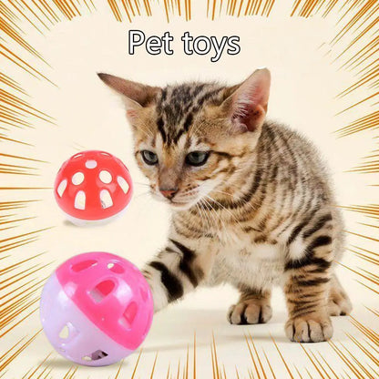 Pet Toys Colorful Kitten Toy Ball Plastic Hollow Bell Ball Interactive Ball Fun Training Chasing Cats And Dogs Pet Ball Pet Toy