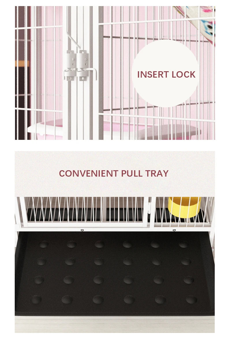 Outdoor Animal Cage Metal Pet Breeding Cage Stainless Steel Wire 6-Door 3-Layer Cat Cage With Wheels