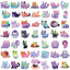 50PCS cartoon Cat Stickers Starry Sky Cat Graffiti Sticker Decorate phone Back card trunk Water cup Cute Cat Stickers waterproof
