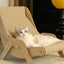 Sisal Cat Chair Wooden Cat Lounge Chair Cozy Stable Pet Furniture Pet-Friendly Multi-Functional Cat Scratcher Cat Beach Chair