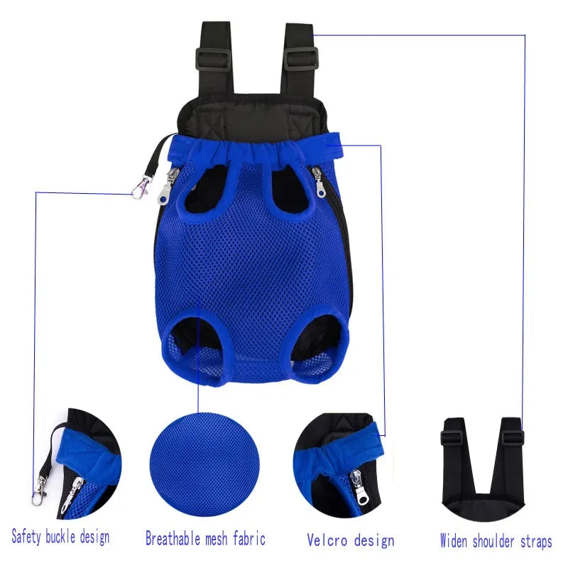 Pet Double Shoulder Portable Dog Backpack Mesh Breathable Carriers Dog Bag for Small Dogs Cat Puppy Outdoor Travel Pet Supplies