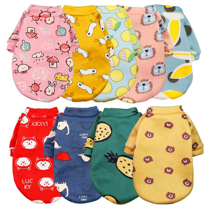 Pet Dog Costume Cute Printed Pet Coat Cotton Soft Pullover Dog Shirt Jacket Sweatshirt Hoodie Cat Clothes Suit Sweater Outfit